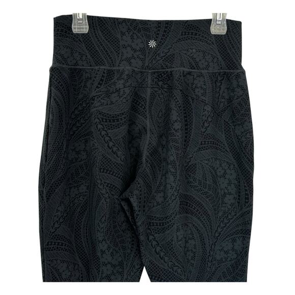 Athleta Salutation Textured Jogger Pants Dreamweaver Black Paisley Size M - Picture 6 of 10